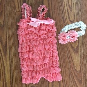 6 month baby girl lace romper